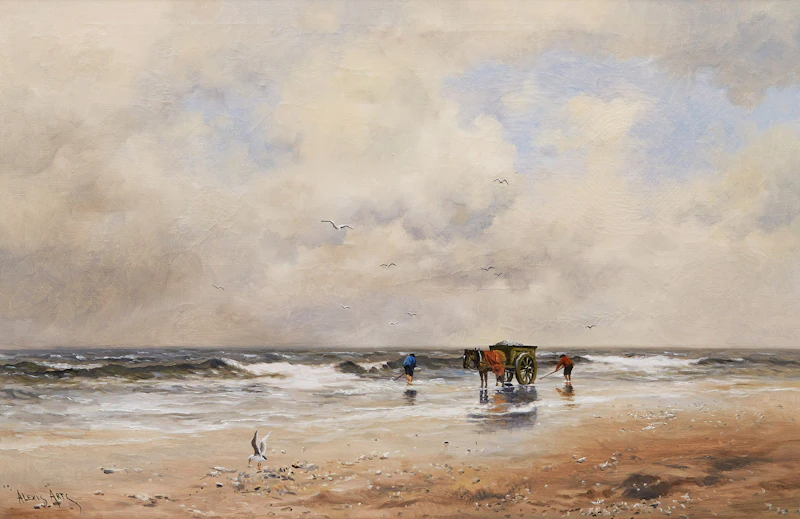Alexis Arts, Working by the Shore, oil on canvas