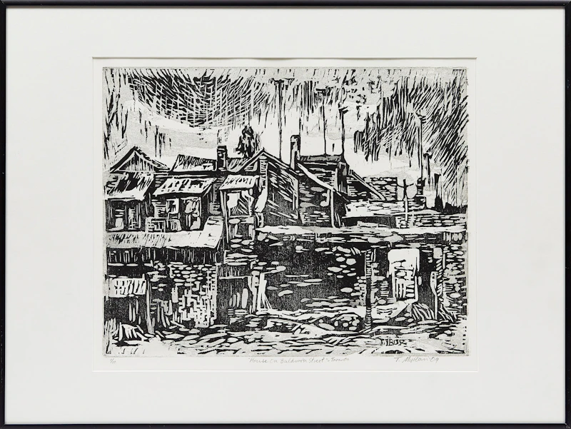 Tibor Nyilasi, House on Baldwin Street, woodblock print, 1969 - view 2