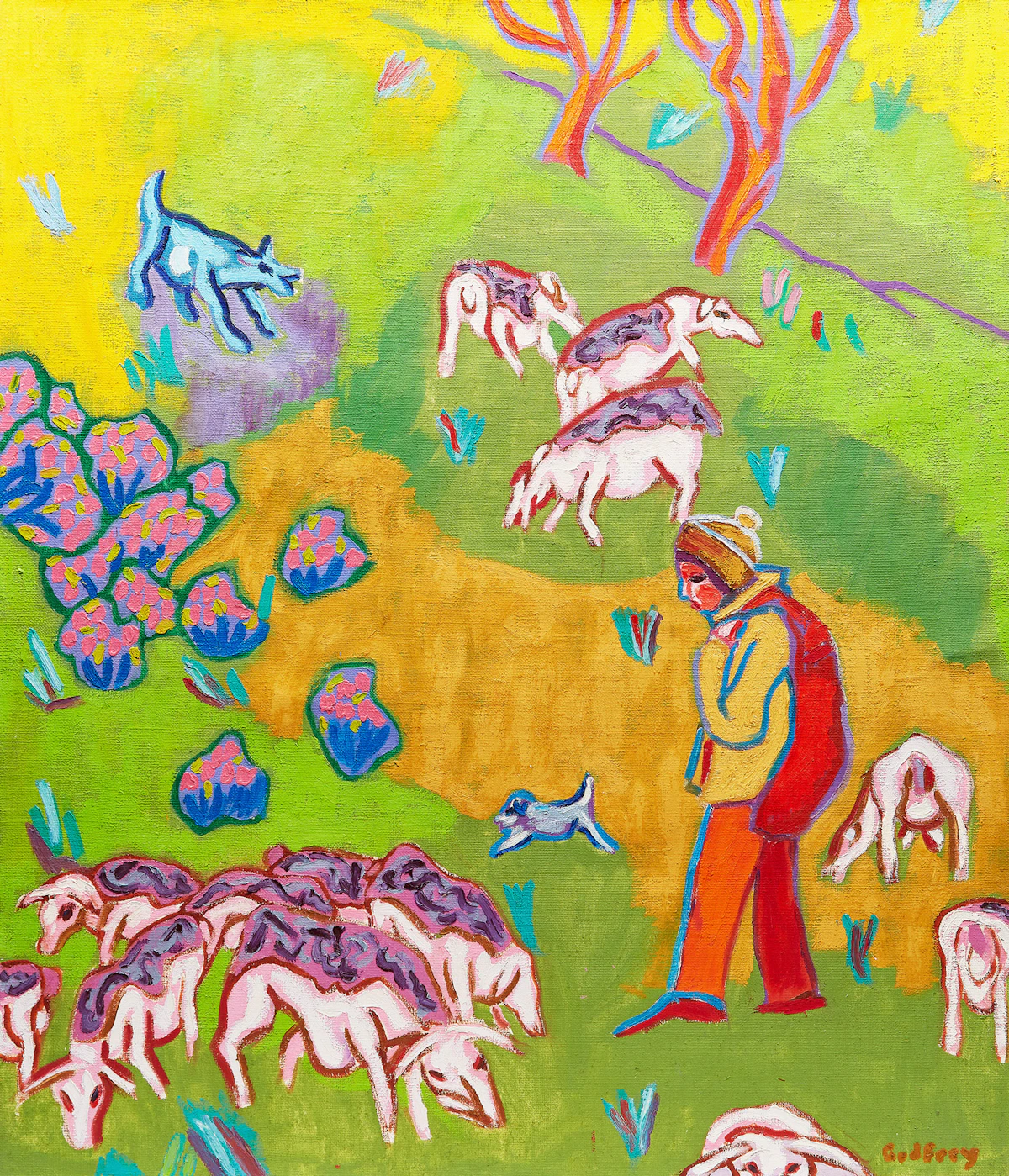 John Godfrey, On a Walk , acrylic on canvas