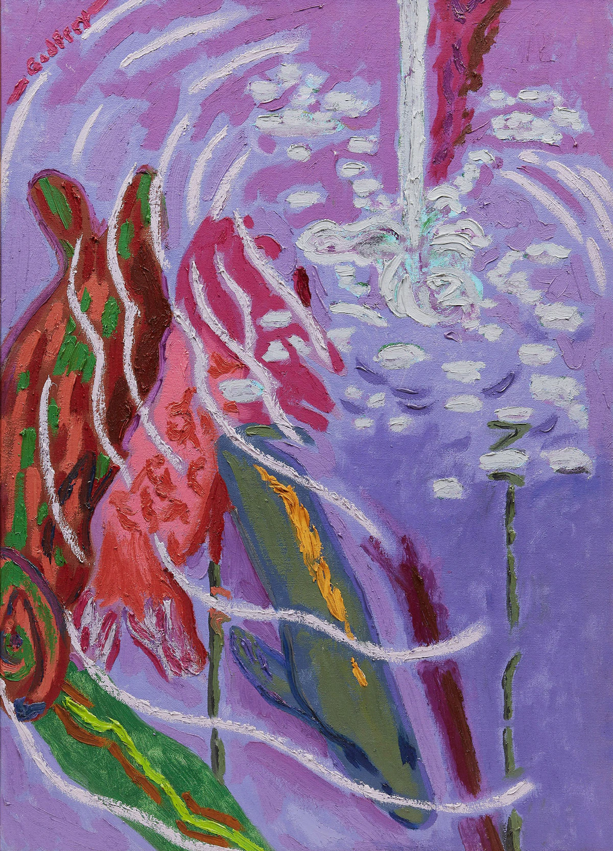 John Godfrey, Fish Below the Surface , oil on canvas