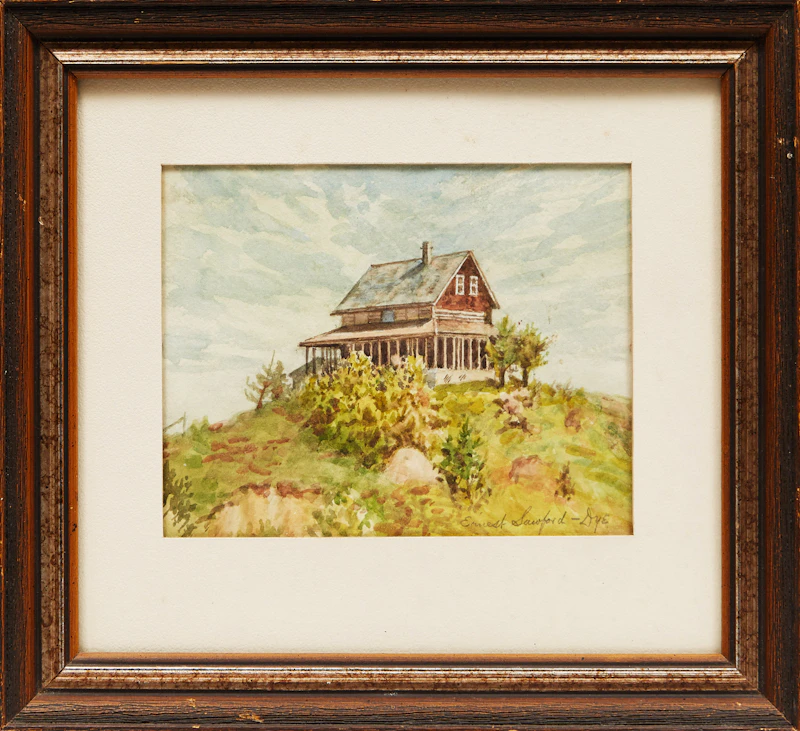 Ernest Sawford Dye, Landscape with House, watercolour - view 2