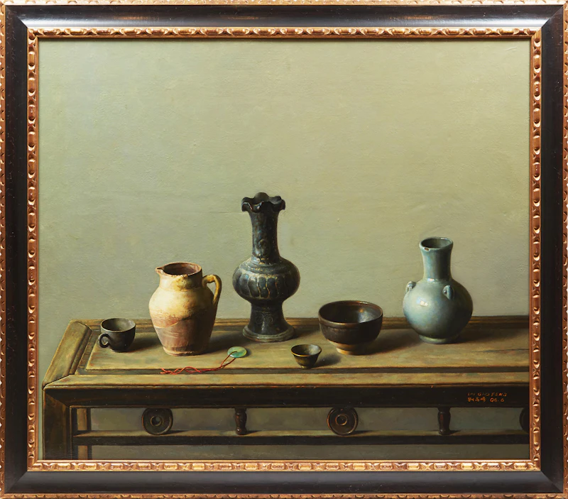Liu Gao Feng, Still Life on Chinese Table, oil on canvas - view 2
