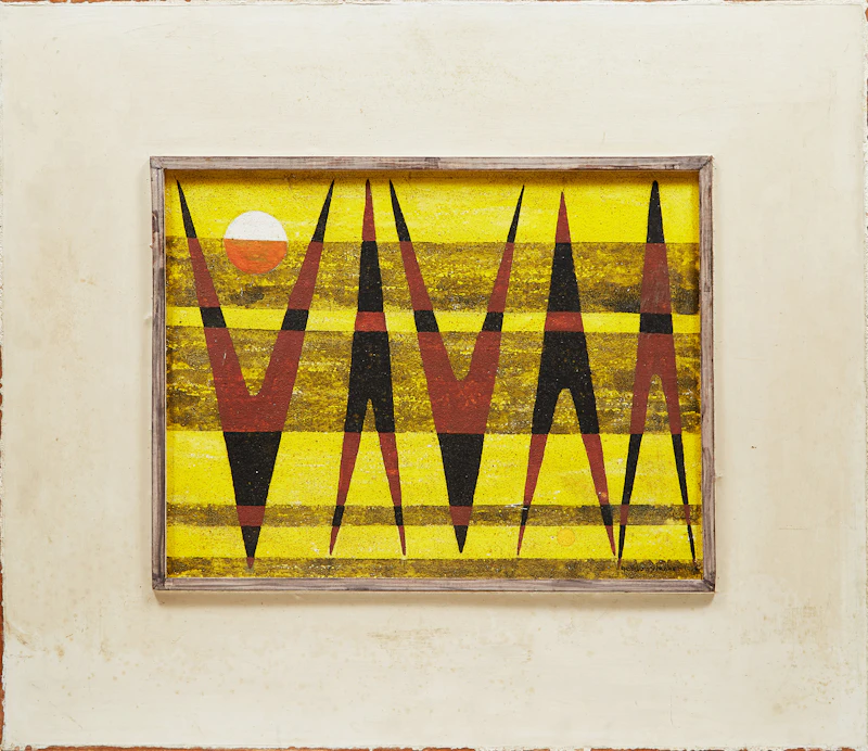 Gordon McKinley Webber, Abstract Composition #2, tempera and gum arabic on board, 1956 - view 2
