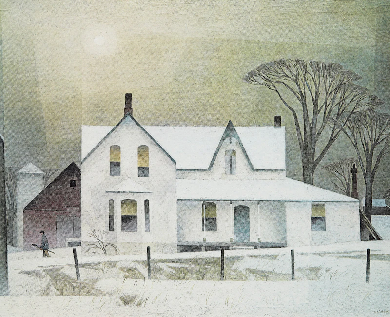 Alfred Joseph Casson, Winter Sun, serigraph in colours