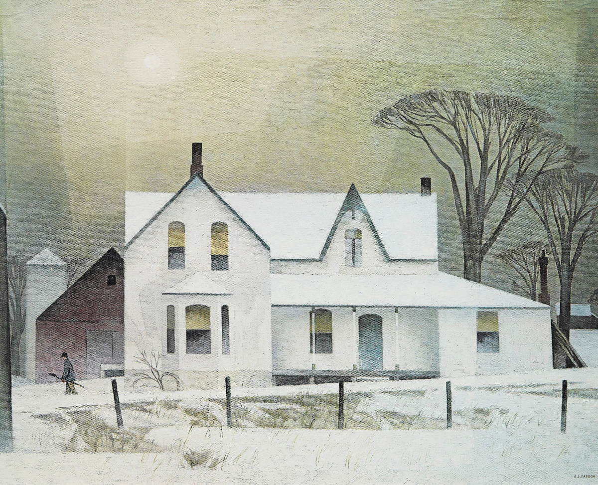 Alfred Joseph Casson, Winter Sun, serigraph in colours, 1961
