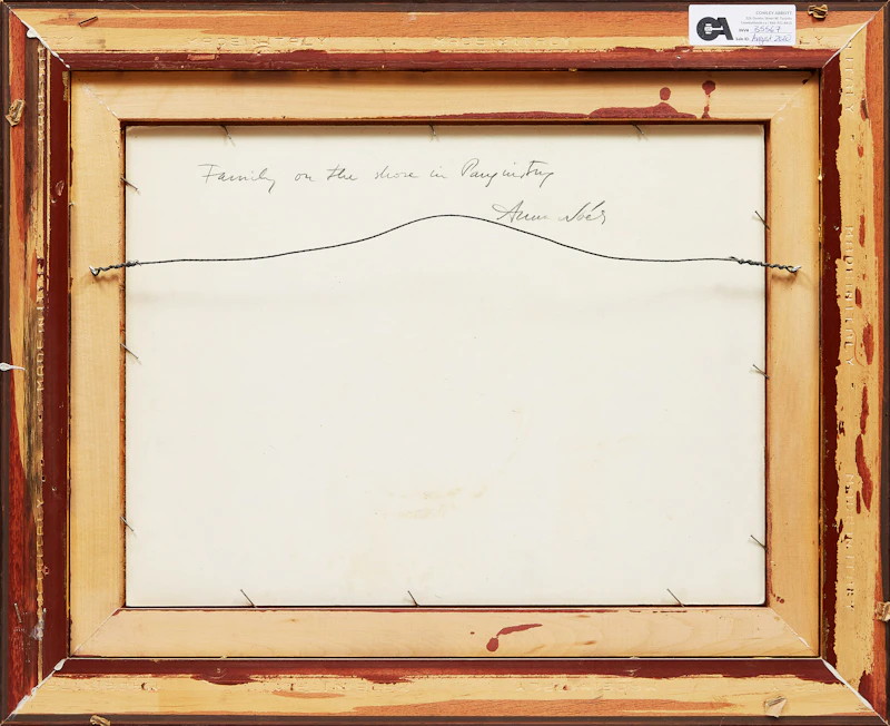 Anna Noeh, Family on the Shore in Pangnirtung, oil and pencil crayon on board, 1976 - view 3