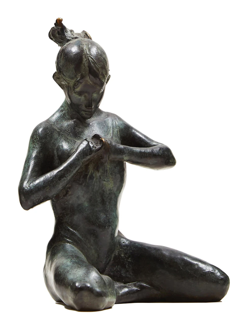 Fernando Regazzo, Seated Girl , bronze - view 2