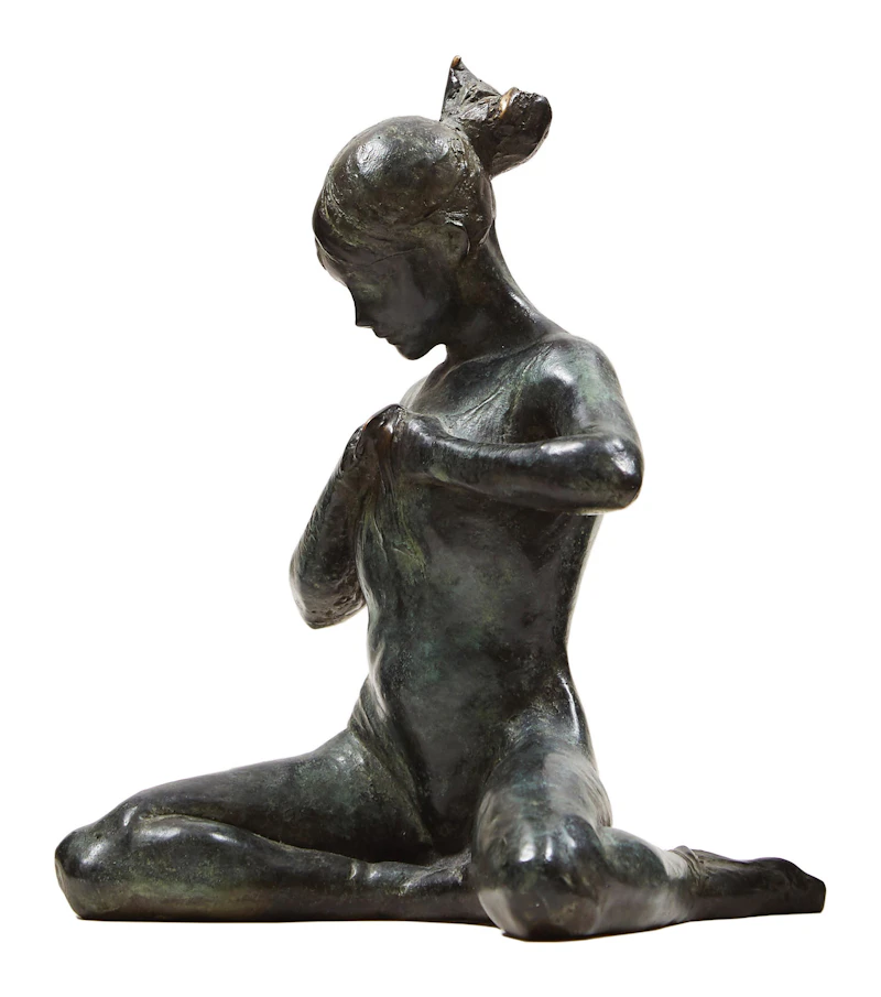 Fernando Regazzo, Seated Girl , bronze - view 3