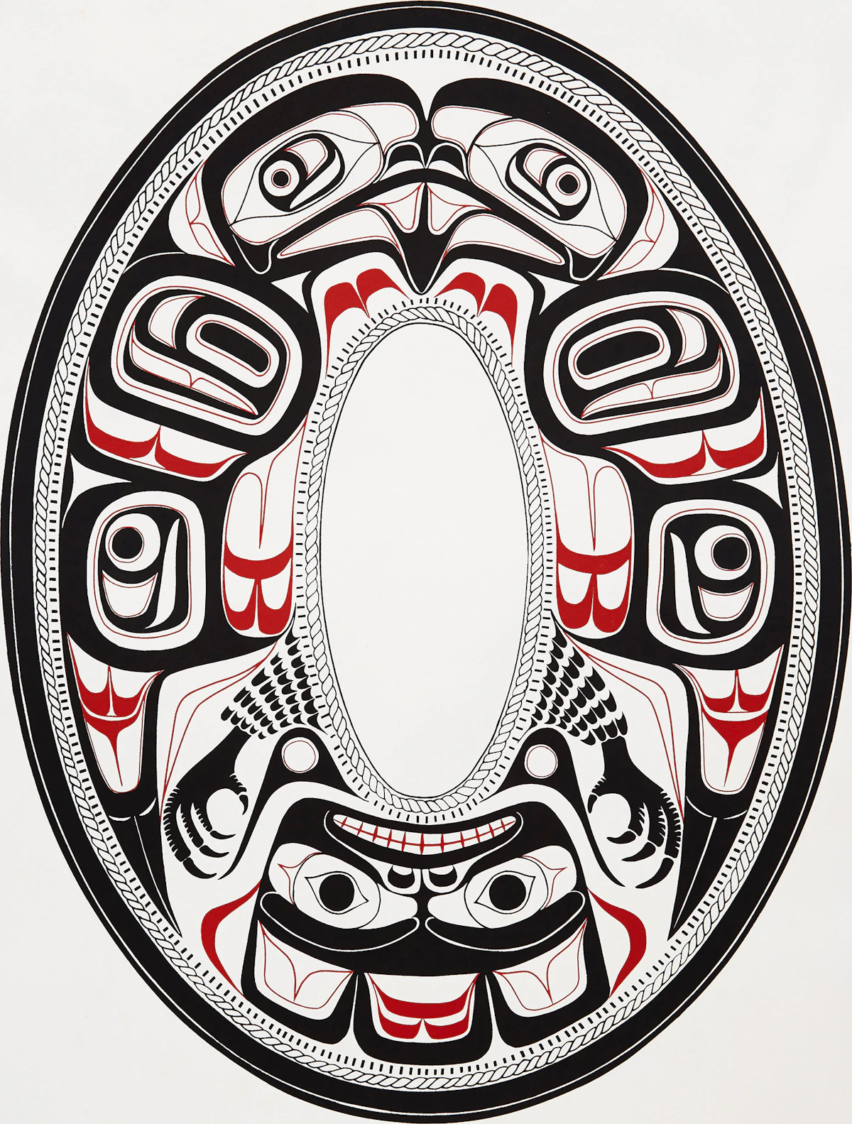 Vin Rickard, Eagle, Charles Edenshaw Haida Argilite Plate 1880, colour lithograph