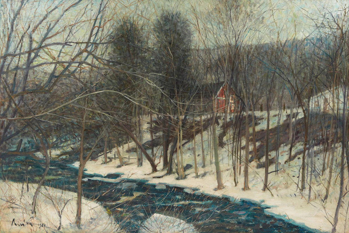 Joseph Giunta, Winter Landscape with House, oil on canvas, 1980