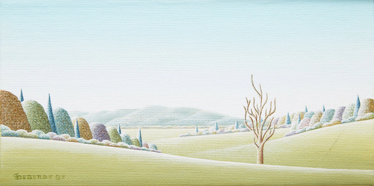 Christian Deberdt, West Bolton, acrylic on canvas board, 1987