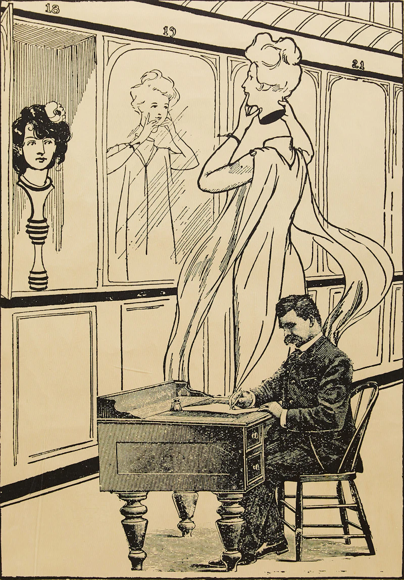 Gary Lee-Nova, Detecting the Forgery; By the Aid of the Mirror She Put On the Head, two lithographs, 1969 - view 4
