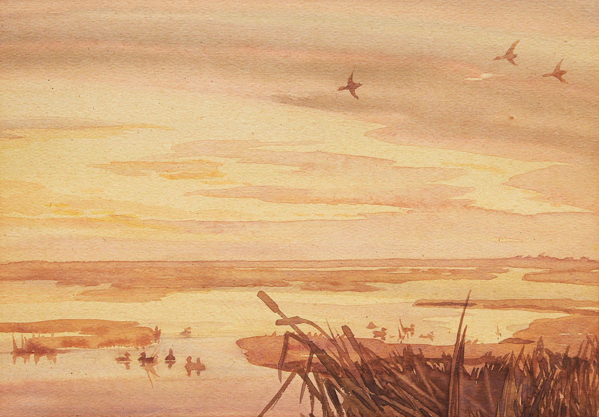 Illingworth Holey Kerr, Western Marsh, watercolour