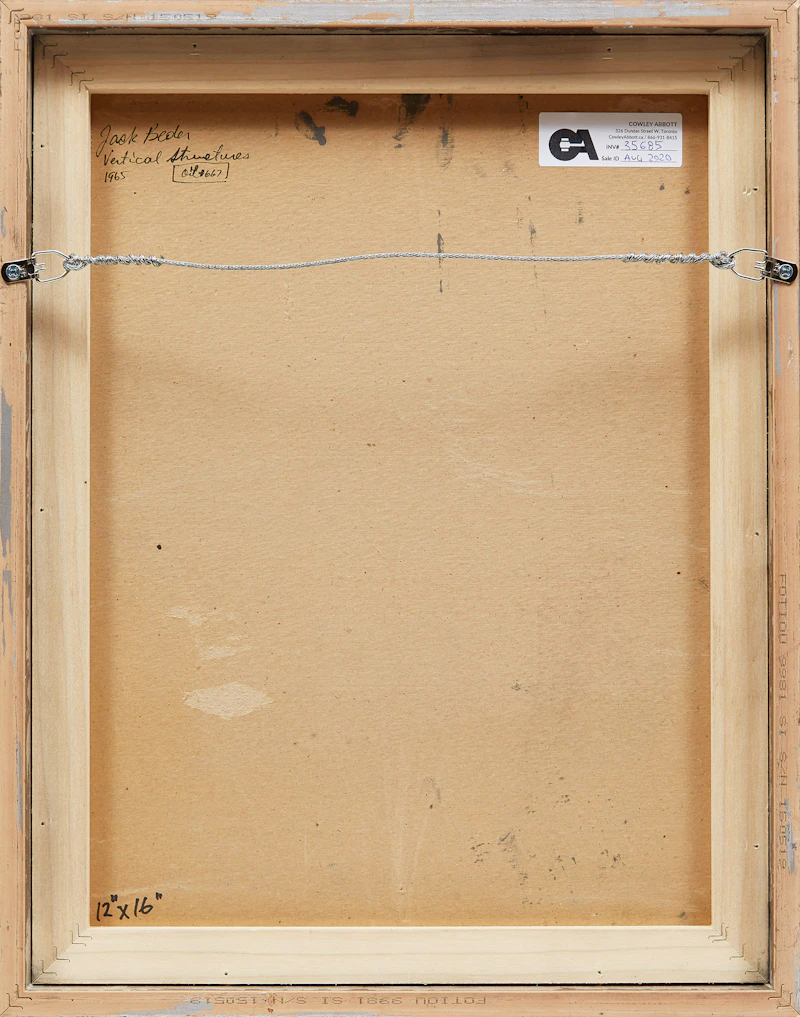 Jack Beder, Vertical Structures, oil on board, 1965 - view 3