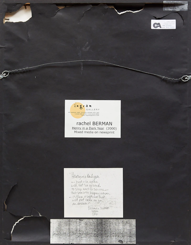 Rachel Berman, Henry in a Dark Year, mixed media on newsprint, 2000 - view 3