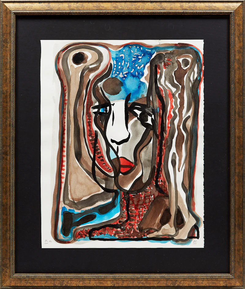 Harold Klunder, Portrait, watercolour, 2002 - view 2