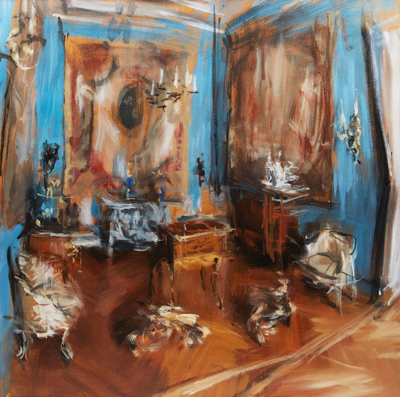 Val Nelson, As Far As I Can Remember (Louvre) , oil and acrylic on canvas