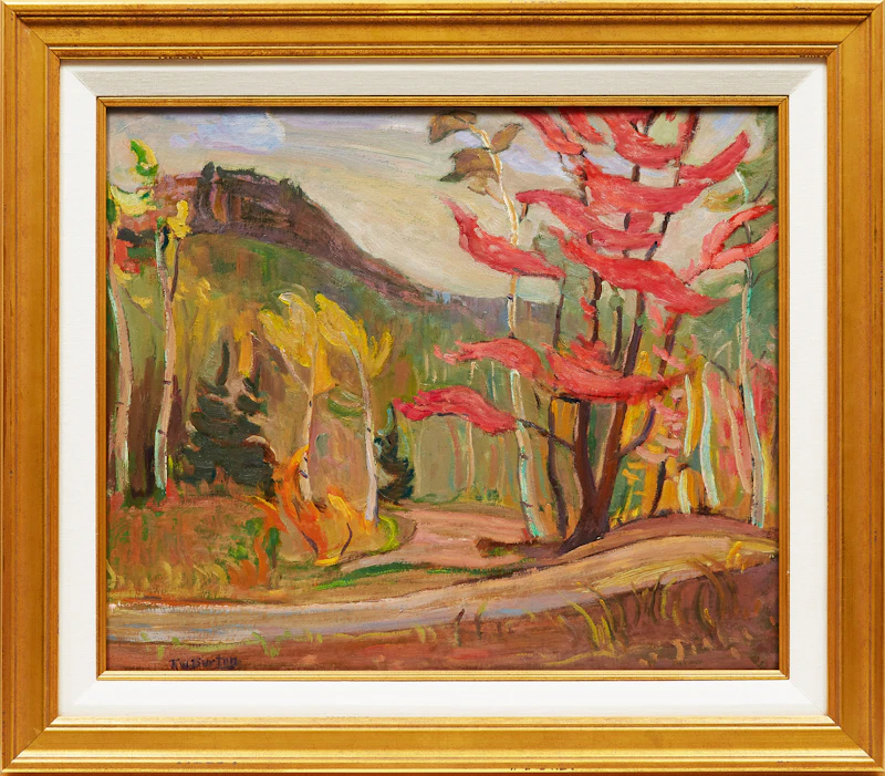 Ralph Wallace Burton, Autumn Landscape, oil on paperboard laid down on card - view 2
