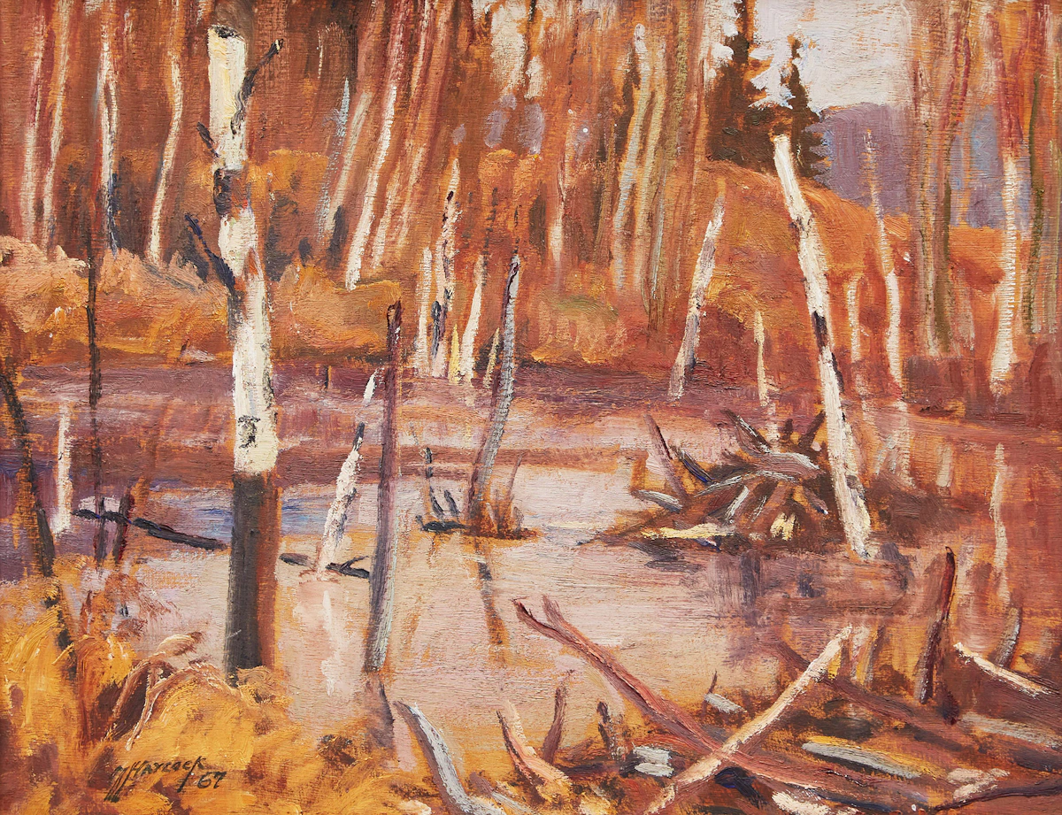 Maurice Hall Haycock, Small Beaver Pond in Algonquin Park, oil on board, 1967