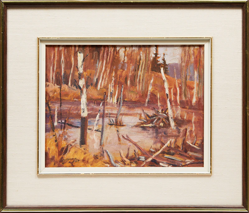 Maurice Hall Haycock, Small Beaver Pond in Algonquin Park, oil on board, 1967 - view 2