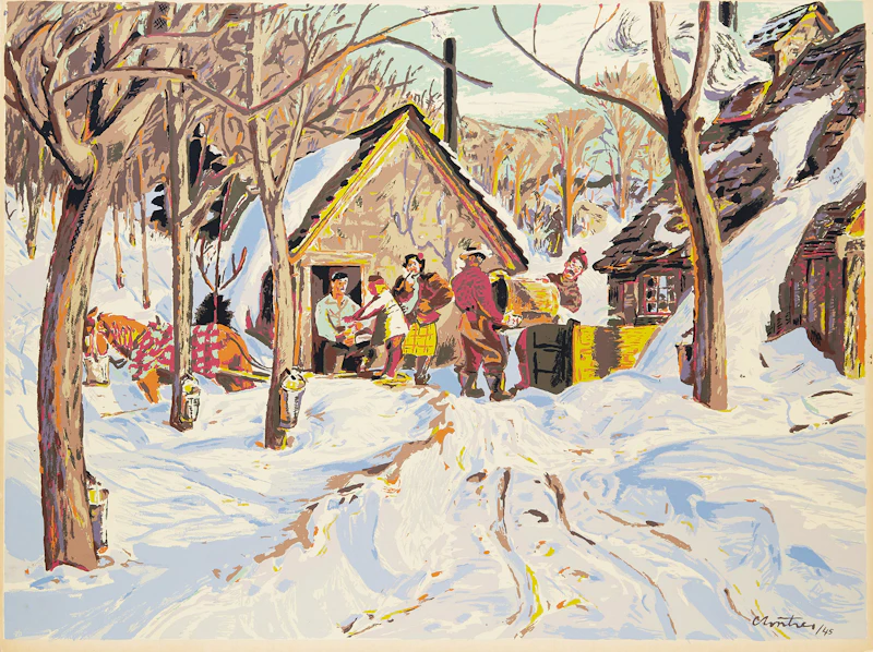 Albert Edward Cloutier, Sugar Time, Quebec, Sampson Matthews silkscreen