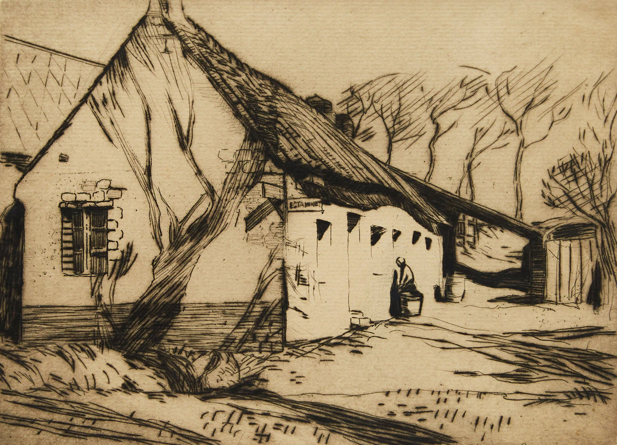 Gyrth Russell, Untitled (Estaminet), etching