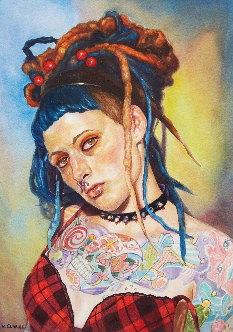Colourful Braids and Tattoos by Neville Clarke