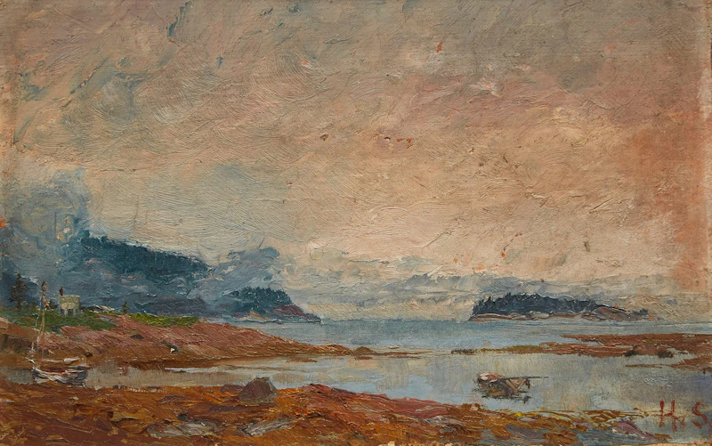 Henry Sandham, Shoreline Landscape, oil on board - view 1