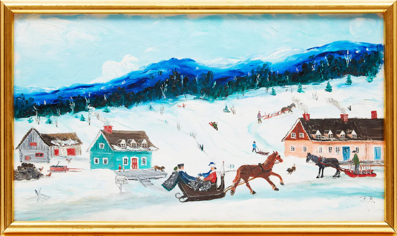 Blanche Bolduc, Winter in the Village , oil on board - view 2