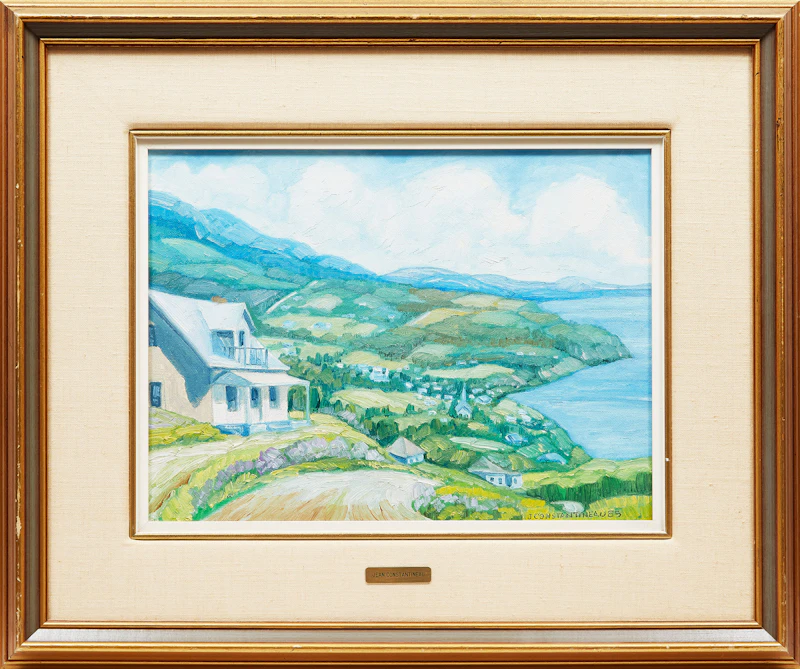 Jean Constantineau, Une vue de St-Irene par le Rang St Antoine , oil on canvas, 1985 - view 2