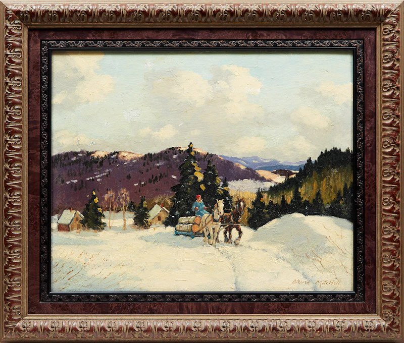 Bruce Mitchell, Logging , oil on canvas board - view 2