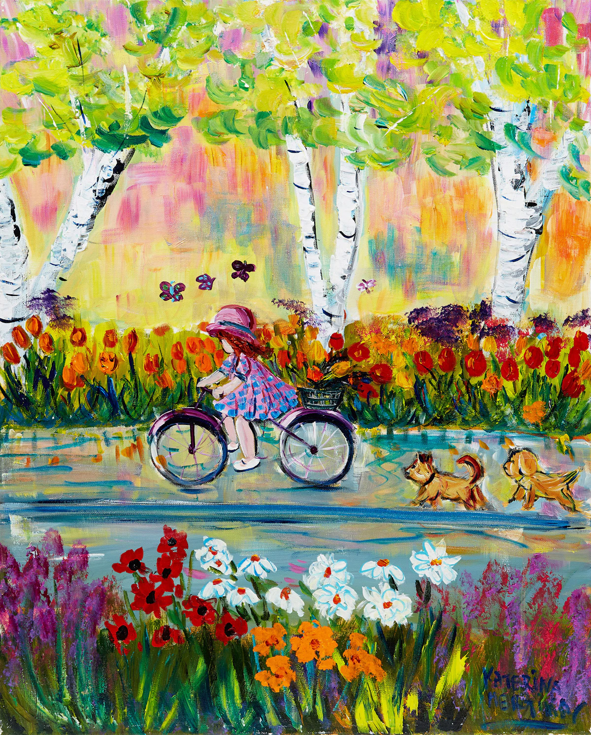 Katerina Mertikas, Arrival of Spring , acrylic on  canvas, 2014