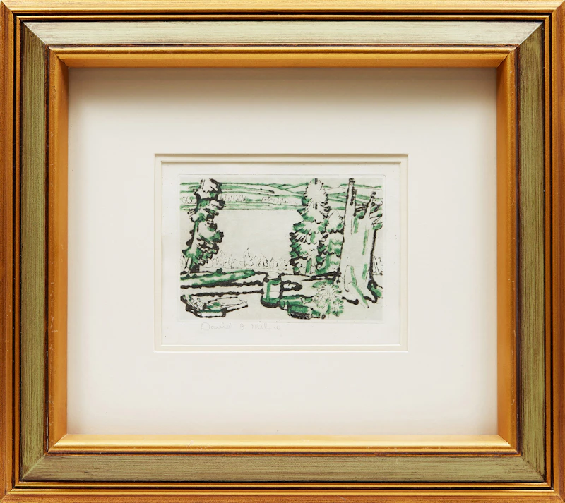 David Brown Milne, Painting Place (Hilltop), drypoint etching, 1931 - view 2