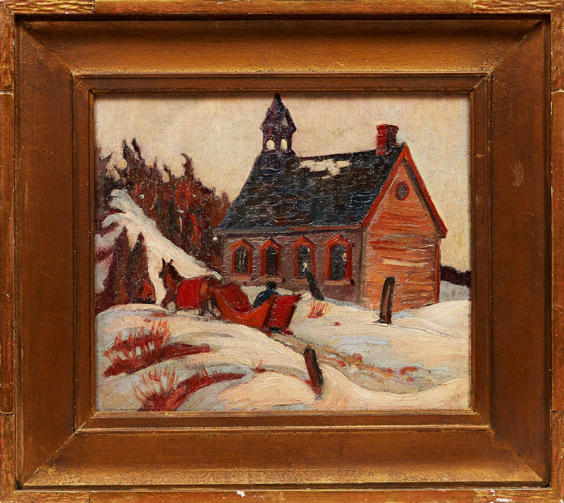 John (Jack) Martin, Church at Westhill, oil on canvas board - view 2