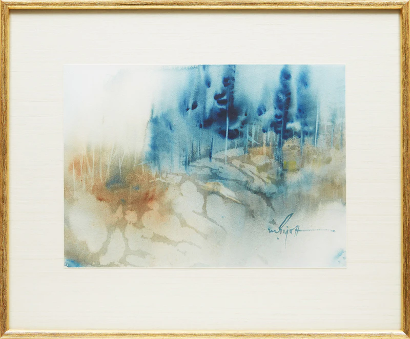 Marjorie Pigott, Rocks and Pines, watercolour - view 2