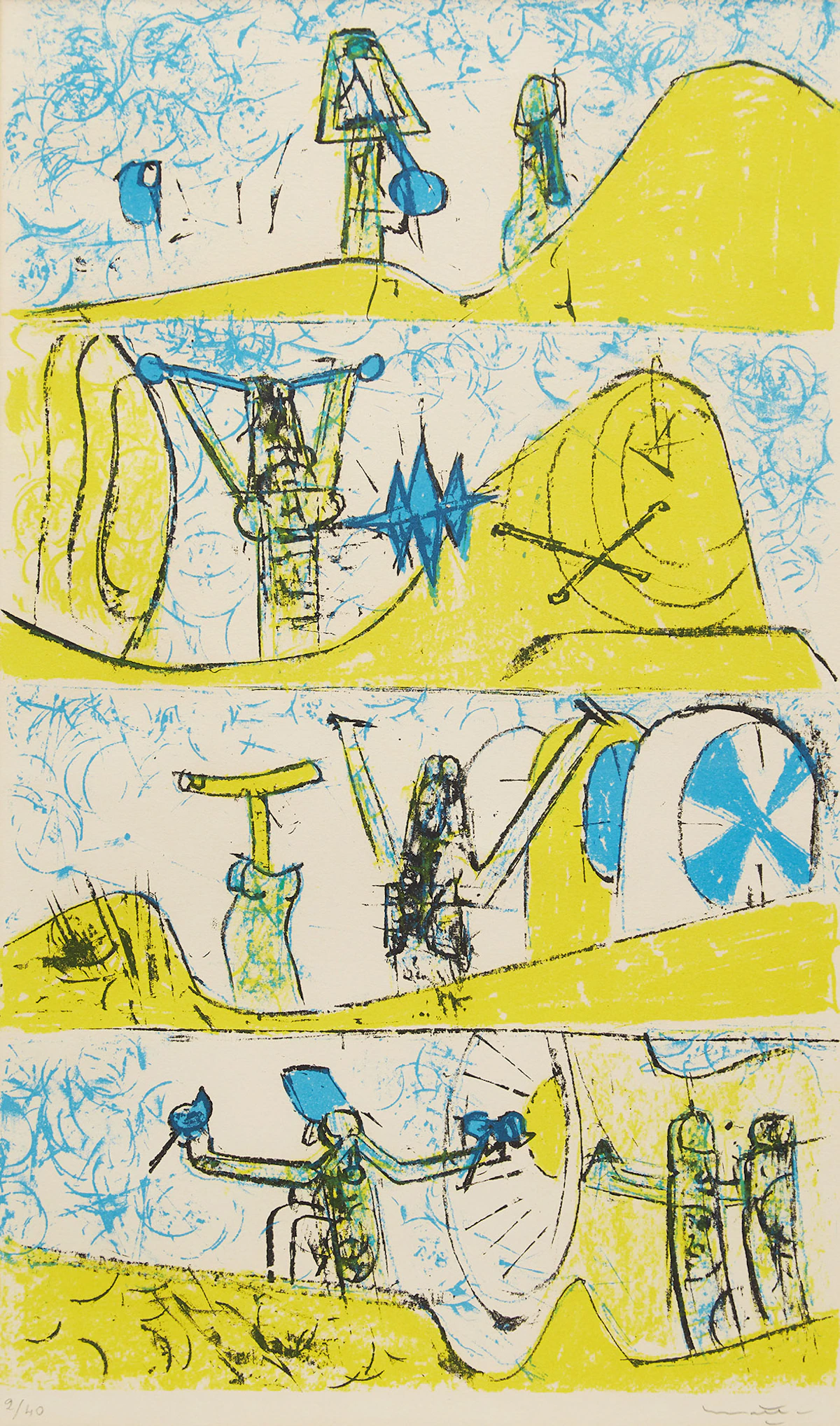 Roberto Matta, Untitled, lithograph in colours