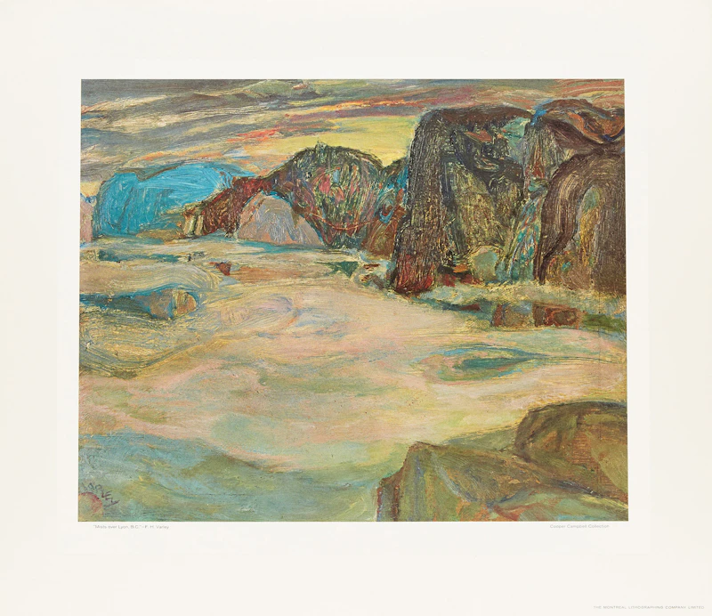 Frederick Horsman Varley, Doon, Ontario; Tree Pattern, Kootenay Lake, B.C.; Mists over Lyon, B.C.; Mountain Portage; Dead Tree, Garibaldi Park; The Lions, B.C., 6 colour lithographs - view 7