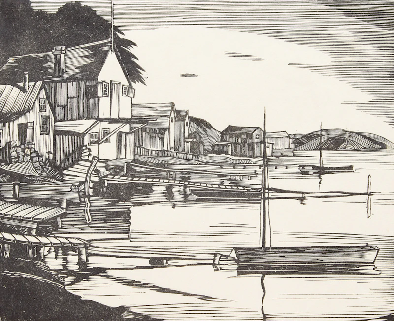 Fishing Village by Leonard Hutchinson