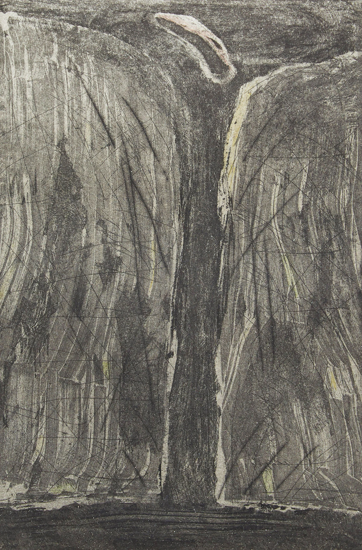 Arnold Shives, Taiya River IV, etching, 1993