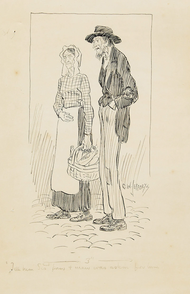 Tell him Sis’ paw & maw was askin’ for him by Charles William Jefferys