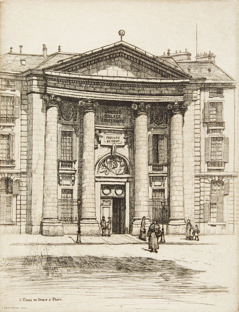 Caroline Helena Armington, La Rue aux Juifs a Rouen; L’Ecole de Driot a’ Paris; La Rue Saint Yves a Chartres; Port et Logis du Roi, Mont Saint-Michel, four etchings - view 4