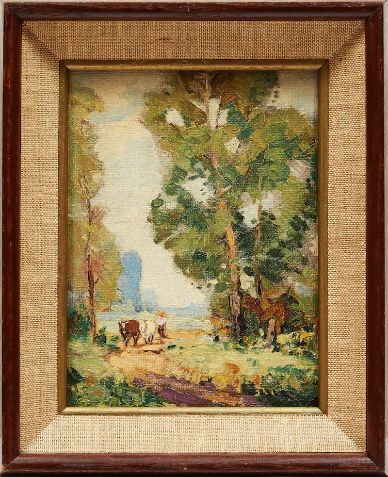 George Henry Griffin, Bringing the Cows Home, oil on canvas - view 2