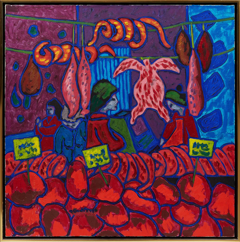John Godfrey, The Market, oil on canvas, 1973 - view 2
