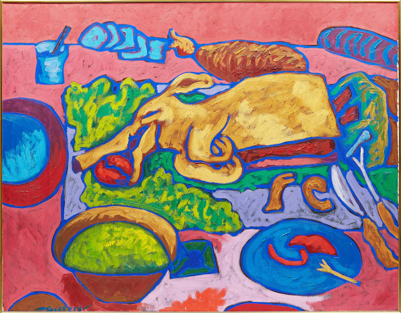 John Godfrey, Dinner, oil on canvas, 1973 - view 2