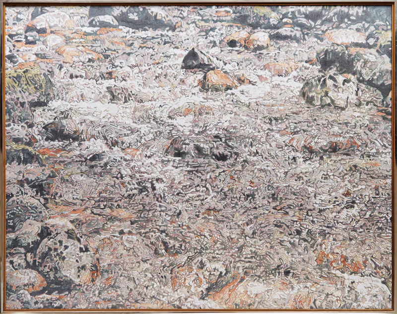 Graham Fowler, Arrangement in Beige, Brown and Silver, 1981, acrylic on canvas - view 2
