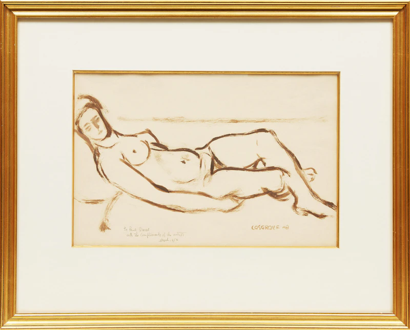 Stanley Morel Cosgrove, Reclining Nude, conte on paper, 1984 - view 2