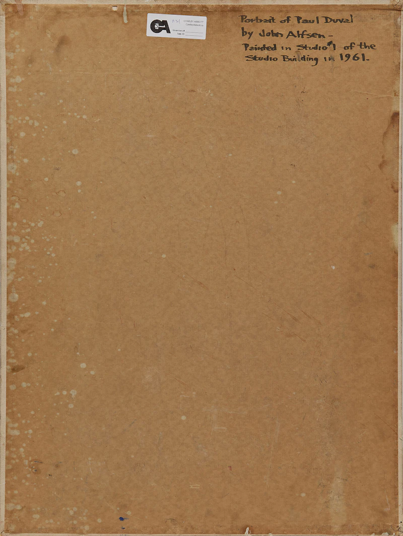John Alfsen, Portrait of Paul Duval, 1961, oil on canvas board - view 2