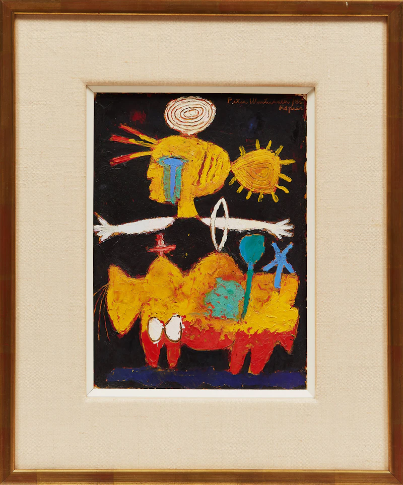 Peter Aspell, Journey of the Sun Goddess, oil on card, 1985 - view 2