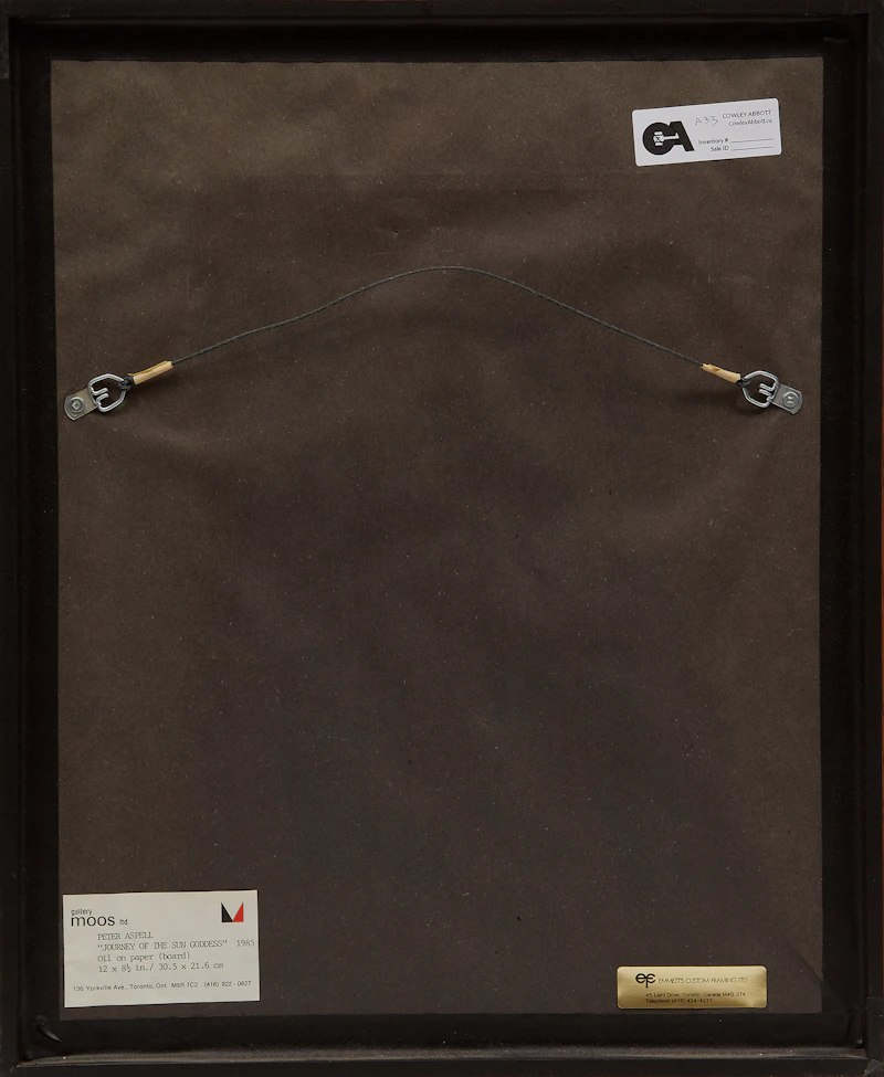 Peter Aspell, Journey of the Sun Goddess, oil on card, 1985 - view 3