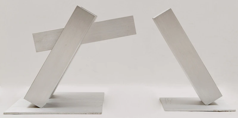 Kosso Eloul, Maquette for “Meeting Place” , aluminum sculpture in two parts and book, 1983 - view 2